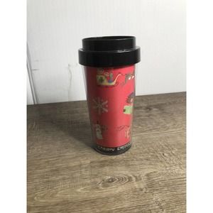 Caribou Coffee Thermal Serves 16 Ounce Christmas Edition Good Condition